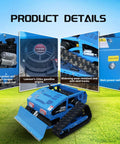 9 HP Gas RC Robotic Lawn Mower With Snow Plow for Remote Control Lawn Care, 600m Range, 21.6 Inch Cutting Width, Blue, details view