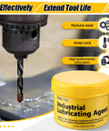 Dreyoo industrial lubricating agent jar, 8.8 oz, yellow container; used for drilling, tapping, milling with drill bit.