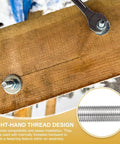 Heavy Duty Fully Threaded Rods M10 X 8 Inch 304 Stainless Steel Studs securing wood with right-hand thread design.