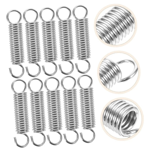 Top Tier 10-Piece Stainless Steel Extension Springs Kit Delivers Killer Strength For DIY Gear, Electric Vehicles And Heavy Machinery With Easy Swap Performance. 10 springs