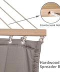 Replacement Hammock for Stand Two Person Backyard Outdoor Use With 475 Lb Capacity showing hardwood spreader bar and ropes