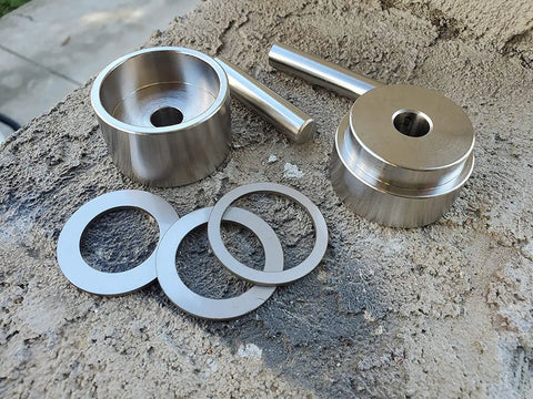 Total Game Changer Coin Ring Punch Set With Four Sleek Self Centering Tools for precise jewelry crafting, featuring steel punchers and blanks.