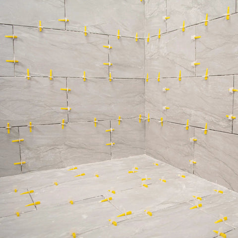 LASH Tile Leveling System Part A Clips For One Sixteenth Inch Grout 1000 Pack used on wall and floor tiles