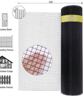 Hella Durable Black Pvc Coated Quarter Inch Hardware Cloth 48 X 100 Feet displayed with finger for size reference and roll view.
