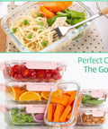 Glass Meal Prep Containers Set of 10 with Lids Airtight Food Storage Boxes for Lunches Microwave Safe Oven Safe Freezer Safe and Dishwasher Safe Perfect for Grab And Go Meal Prep And Leftovers