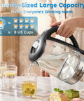 Clear Glass Electric Kettle 2L Fast Boil With Auto Shut Off Boil Dry Protection BPA Free Stainless Steel Lid And Base