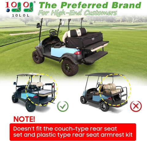 Rear Bench Golf Cart Storage Bag For 2 Plus 2 Or 4 Passenger Carts 800D PVC Dustproof Organizer on golf cart