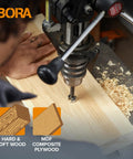 Top Shelf 2 Inch Tempest Forstner Bit With 3/8 Inch Shank And 3.5 Inch Length for drilling hard and soft wood.