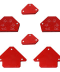 Six-piece magnetic welding holder kit for precise angle clamping.