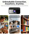 4K Hidden Indoor WiFi Mini Spy Camera With Cloud Storage showing WiFi, Mobile Hotspot, and No WiFi modes for remote monitoring
