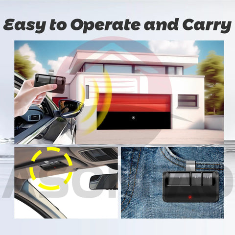 Universal Garage Door Opener Remote 2 Pack That Plays Nice With LiftMaster Chamberlain Sears Craftsman. Remote used by car and clipped.
