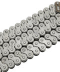 Close-up of a 420 chain with mini bike chain breaker replacement for Coleman CT200U BT200X CT200U-EX, showing links and master link.