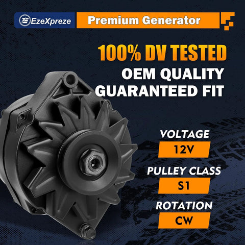 120 Amp Beefed Up One Wire GM Alternator Self Exciting High Output 12V 10SI Style For Chevy Cars And Trucks SBC BBC
