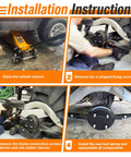 Installation instructions for Built To Last Rear Leaf Spring Swap Kit For Club Car Precedent Golf Carts, detailed steps shown.