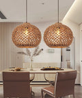 Seagrass Boho Chic Vibe Chandelier Hanging Lamp Natural Rattan Weaving Single Light Fixture Rustic Round Pendant Lighting