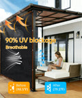85 To 90 Percent Shade Cloth For Garden Plants Six By Three Point Two Feet Black Sun Block Shade Cover Mesh Tarp With Grommets Sun Shade Canopy For Outdoor Pergola Patio Flower Lawn Kennel Chicken Coop installed on patio