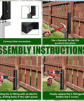 Assembly instructions for 2 Pack Fence Post Repair Kit With Heavy Duty Metal Ground Stakes For Wood Post Support Quick No Dig Fix