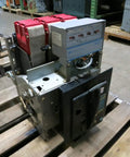 Built Tough K Line 600A Motor Operated Air Circuit Breaker Rated 480 V Ac And 600 V Ac Pro Grade Industrial Power Switch on wooden pallets.