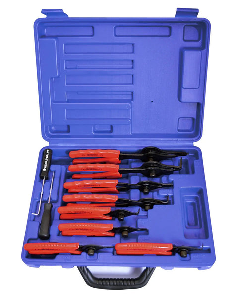 Beast Of A 10 Piece Snap Ring Pliers Set For Internal And External Rings with chrome molybdenum steel in blue case