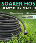 Half Inch Soaker Hose 50 Feet For Garden Beds Heavy Duty Drip Irrigation Kit with recycled rubber and polyethylene