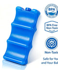 No Sweat Breast Milk Ice Packs Bpa Free Reusable Cooling Inserts For Nursing Bottles Pack Of Two, blue coolant insert for milk.