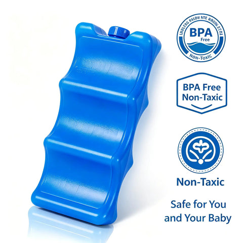 No Sweat Breast Milk Ice Packs Bpa Free Reusable Cooling Inserts For Nursing Bottles Pack Of Two, blue coolant insert for milk.