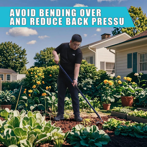 Heavy Duty Garden Hoe With Pre Sharpened Blade And 57 Inch Fiberglass Handle For Effortless Weeding And Tough Soil Cultivation