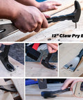 Using 12-inch claw pry bar from 3 Piece Pry Bar Set With 15 Inch Flat Pry Bar 12 Inch Cats Paw Nail Puller And 8 Inch End Cutting Pliers