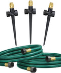 Above Ground Garden Sprinkler System With Metal Adjustable Heads, 360 Degree Coverage For Lawn, Patio, Flower Beds And Yard