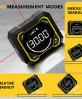 Pro Level Digital Angle Finder With Laser And Magnetic Base And Usb Rechargeable Electronic Inclinometer For Woodworking And Construction Projects showing display with two measurement modes and laser functionality.