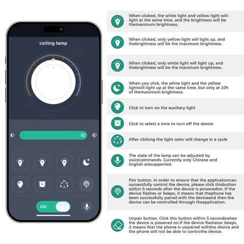 Remote control interface on smartphone screen for 20 Inch Crystal Ceiling Light Flush Mount with Remote Control 3 Color Temperatures and Brightness Adjustable Showstopper Modern Raindrop Crystal Chandeliers for Bedroom Hallway Dining and Living Rooms Square