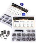 1150 Piece Stainless Steel Set Screws Assortment Kit With 26 Metric And SAE Sizes Allen Head Socket Grub Screws For Bathroom Fixtures And Towel Bars M3 To M8 And 1/8 To 5/16 Inch Heavy Duty And Rust Resistant Fasteners in compartmentalized box