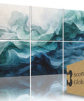 Premium Acoustic Wall Panels Amp Up Your Room Tone with Dazzling Aqua Dreams Artistry, 6 tiles for soundproofing, heavy duty polyester fiber.