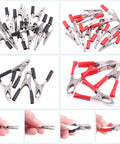 Assorted 108 Pcs Alligator Clip Set With Red Black 35mm 45mm 53mm Metal Crocodile Clips And 5A 15A 30A Charging Clips