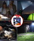 Beefy Six Pack LED Flashlights With High Lumens, 5 Mode Tactical Beam For Home And Outdoors demonstrating various uses.