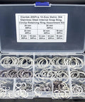 Internal Snap Ring Assortment Kit, 200Pcs 304 Stainless Steel Circlip Retaining Rings, 8mm To 26mm Sizes in a plastic case