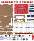 Components of DIY Soldering Practice Kit With PWM Adjustable Signal Generator Voltage And Current Tester, LED Display & More