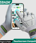 Impact Protection Work Gloves With Grippy Grip And Touchscreen Compatibility, Sandy Nitrile Coated, Grey, Medium