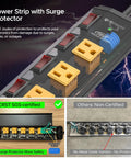 Heavy Duty Metal Power Strip With 6 Individually Switched Outlets, surge protection comparison showing certified vs non-certified units.