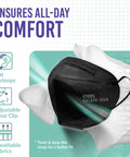 KN95 Disposable Face Masks 5 Ply Protection With Extra Wide Elastic Ear Loops Over 95 Percent Filtration Individually Wrapped