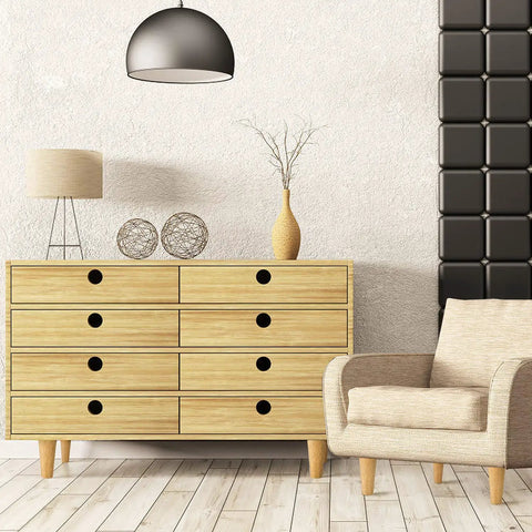 Living room with dresser and armchair featuring 5 Inch Solid Wood Furniture Legs Set Of 4 Durable Mid Century Style Replacement Legs