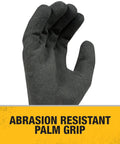 2-In-1 Thermal Grip Glove DPG737L palm side with abrasion-resistant grip, black color, large size, for cold and wet conditions