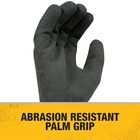2-In-1 Thermal Grip Glove DPG737L palm side with abrasion-resistant grip, black color, large size, for cold and wet conditions