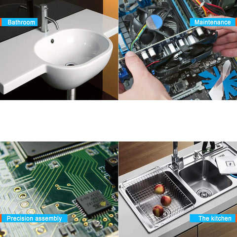 Endoscope Camera With 8 LED Lights Type C Borescope for inspecting sinks, circuit boards, plumbing, and kitchen applications.