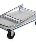 Aluminum Platform Cart With Polyurethane Casters Eighteen And A Half Inches By Thirty Inches 400 Lb Capacity Built Tough.
