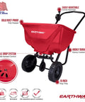 Beefy Workhorse Walk Behind Broadcast Spreader with 65 lb Poly Hopper and Epoxy Coated Frame for Grass Fertilizer