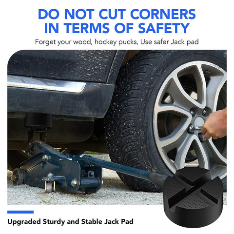 Pinch Weld Jack Pad With Two Depths X Grooves For Floor Jacks Heavy Duty Rubber Pad under car wheel during lifting