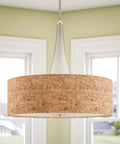 Bulletin 3 Light Pendant With Cork Shade In Brushed Steel Finish Delivers Modern Ambient Lighting That Looks Clean And Dope