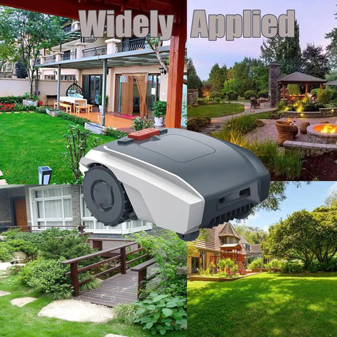 Smart Robot Lawn Mower For Up To 1500 Square Meters With Positioning Tech, U Shaped Path Scanning, Automatic Mowing, And App Control For No Sweat Yard Care beside residential gardens