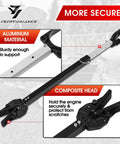 Adjustable Boat Transom Saver For Outboard Motors With Composite Head Transom Support, aluminum build, close-up shot